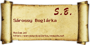 Sárossy Boglárka névjegykártya