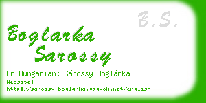 boglarka sarossy business card