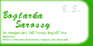 boglarka sarossy business card